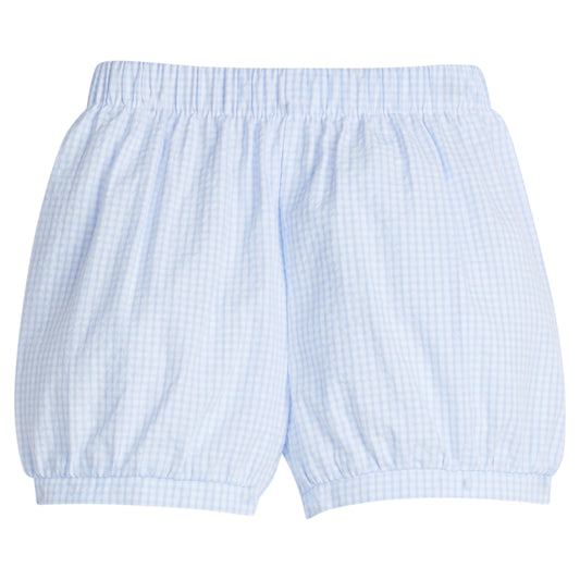 Banded Short - Light Blue Mini Seersucker Gingham