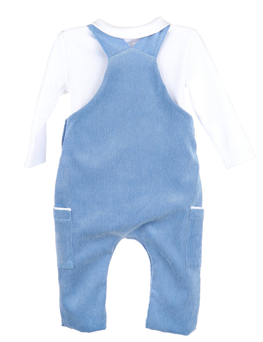 Autumn Blue Suede Overall Set