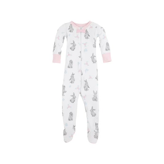 Noelle`s Night Night Footed - Broad St. Bunnies Pink