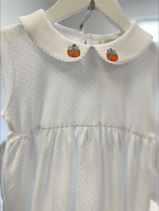 Blue Bitty Dot Pumpkin Dress