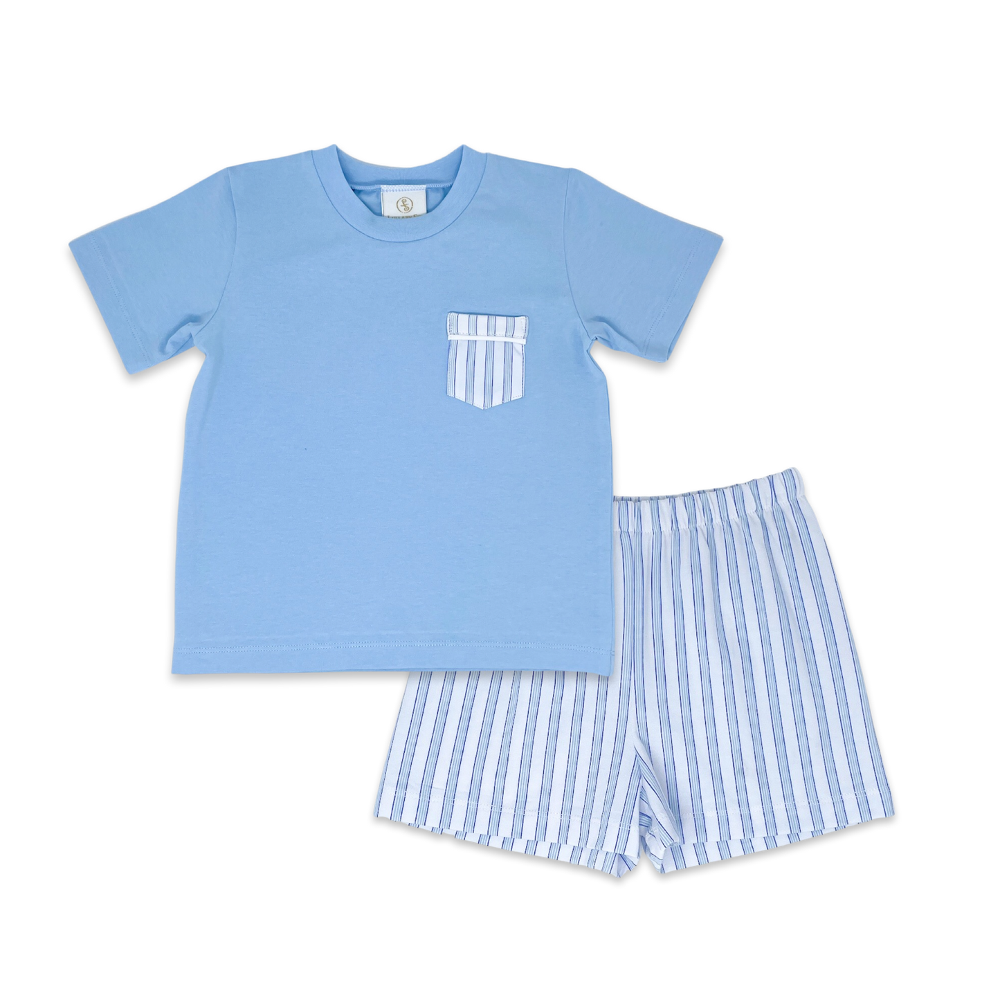 Charlie Short Set - Baytown Blue, Perfect Day Blue Pinstripe