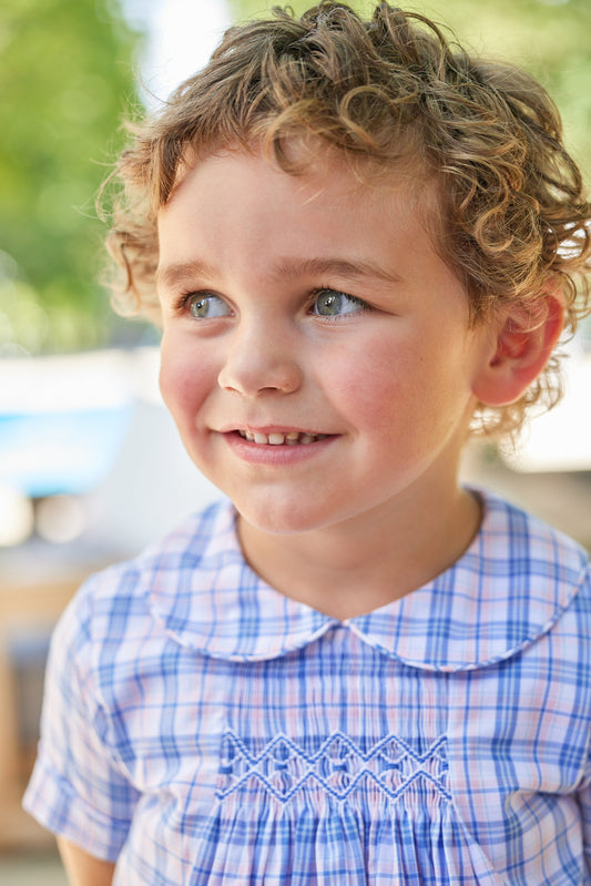 Albany Plaid Smock Short Set