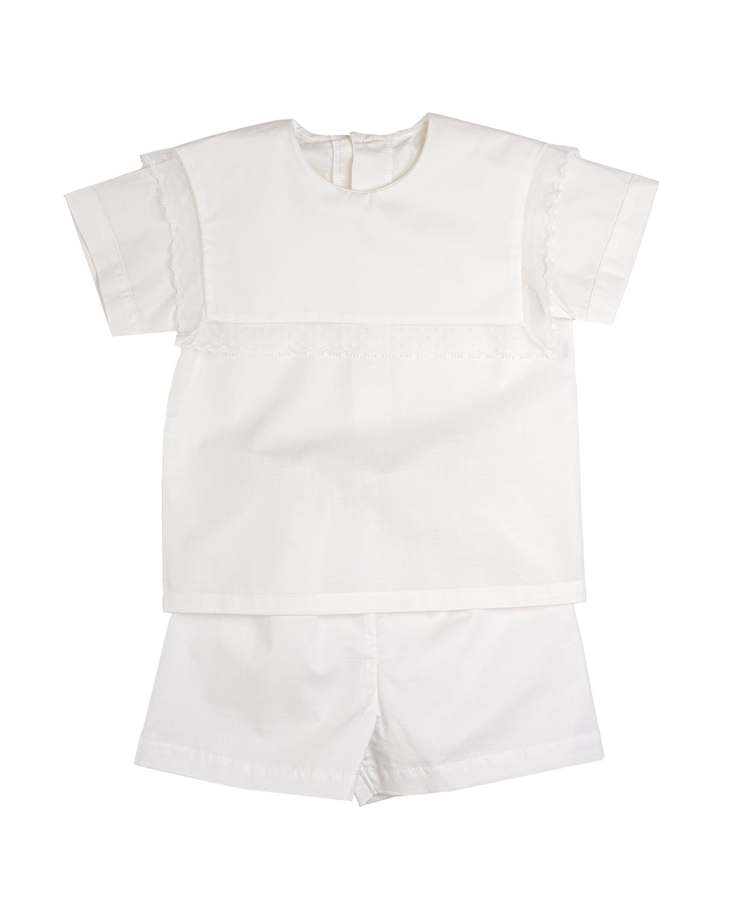 Christian Short Set -  White Batiste