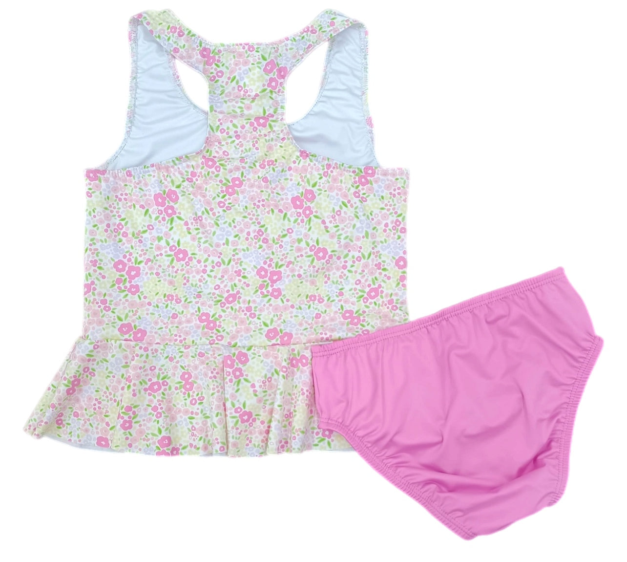 Collette Peplum 2-Piece Swim-Fuchsia Floral – LullabyLane