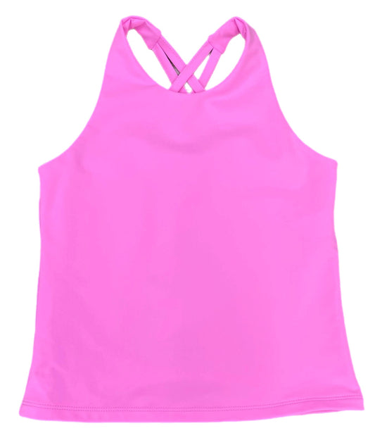 Cross Back Athleisure Top-Cotton Candy Pink