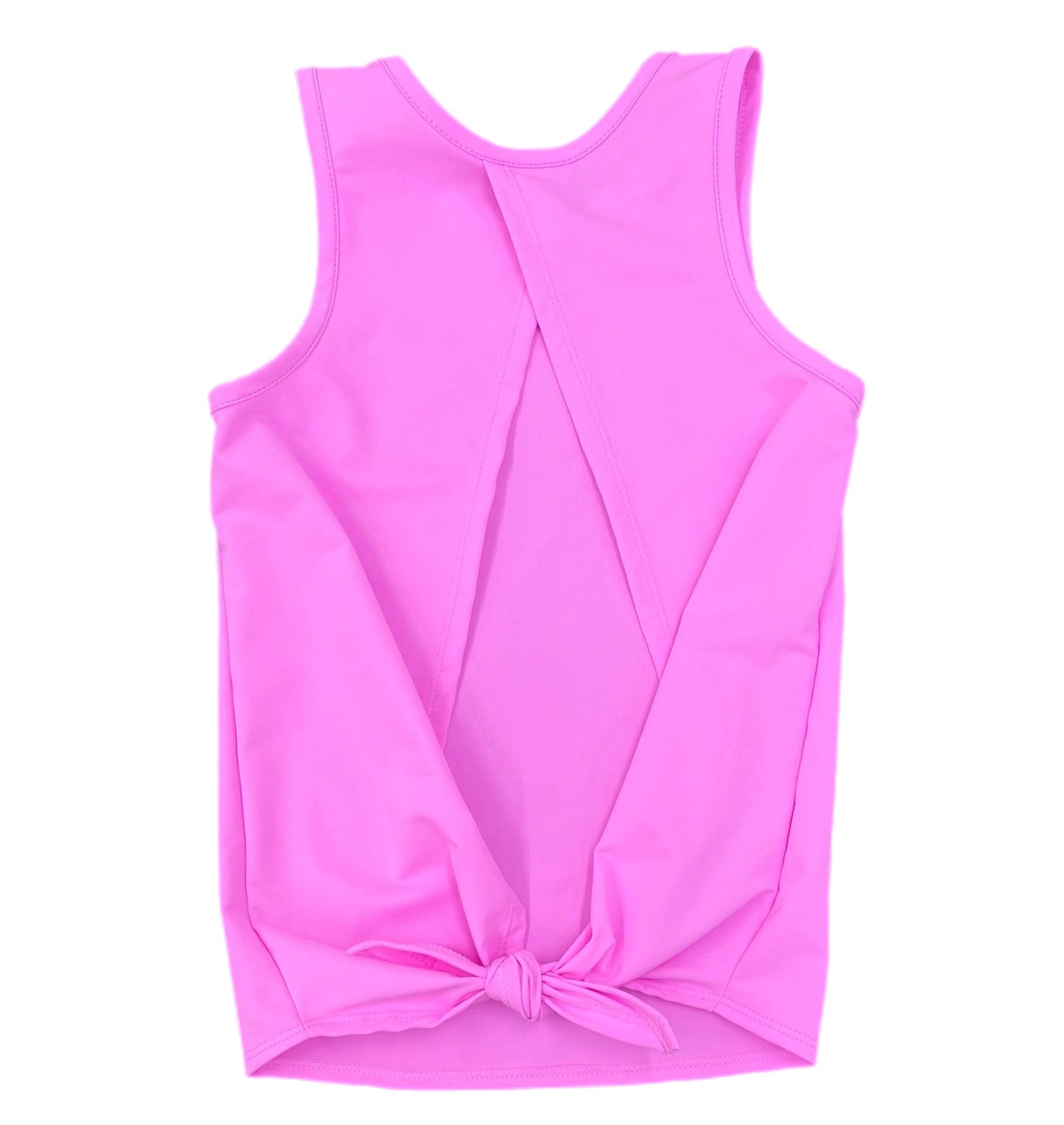 Tie Back Athleisure Top-Cotton Candy Pink