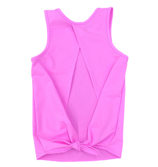 Tie Back Athleisure Top-Cotton Candy Pink