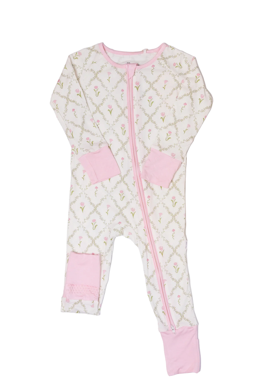 Flower Trellis - Sleep Romper zip