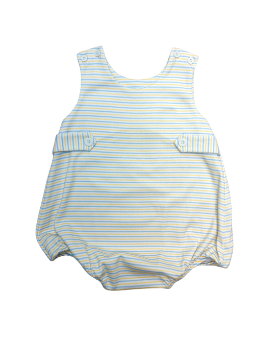 Theodore Knit Bubble - Baby Blue & Butter Stripe