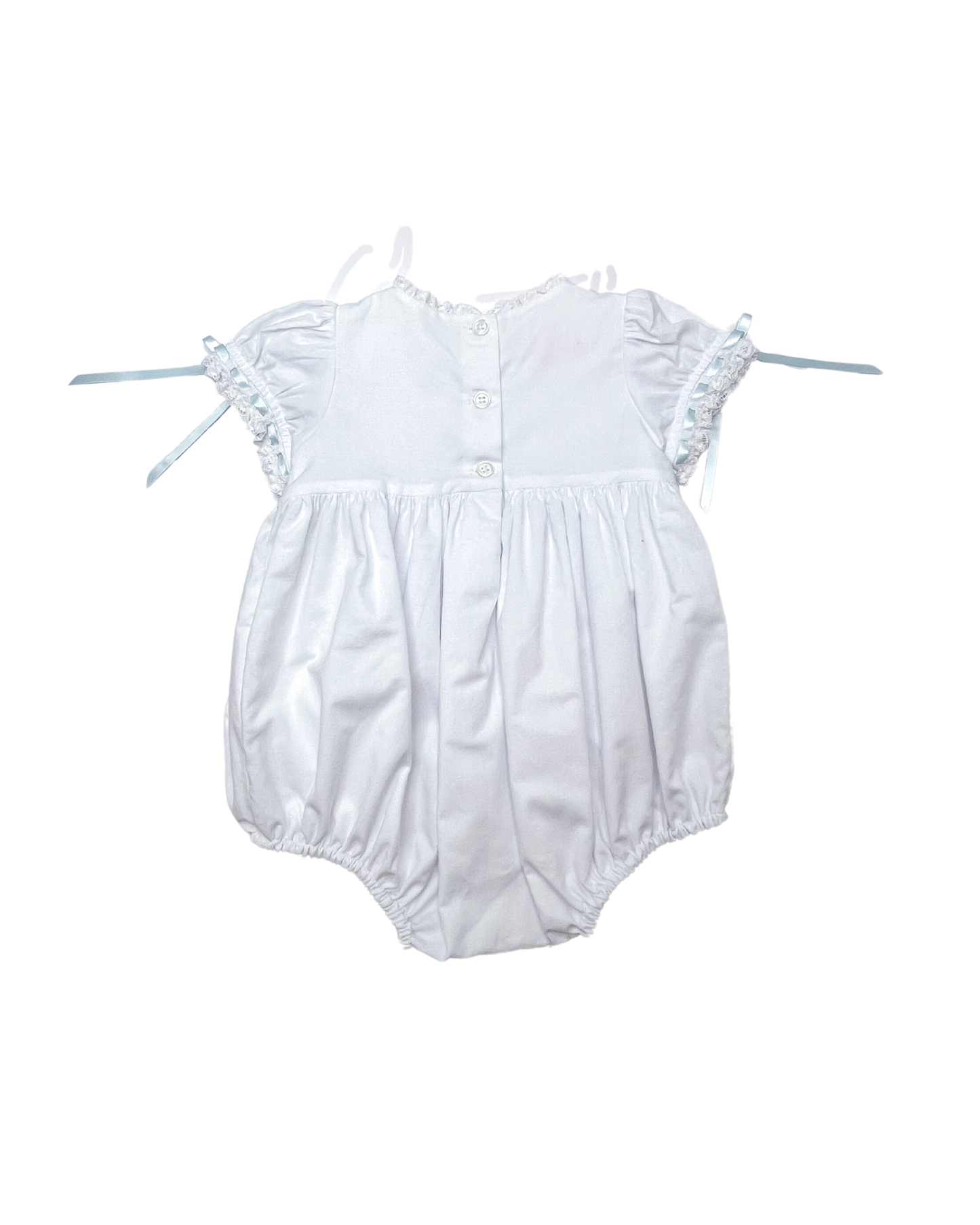 Heirloom Bubble - White Batiste w/ Blue Smocking