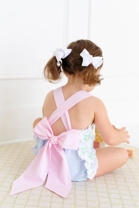 Sisi Sunsuit -Hanover Hand Block/Palm Beach Pink