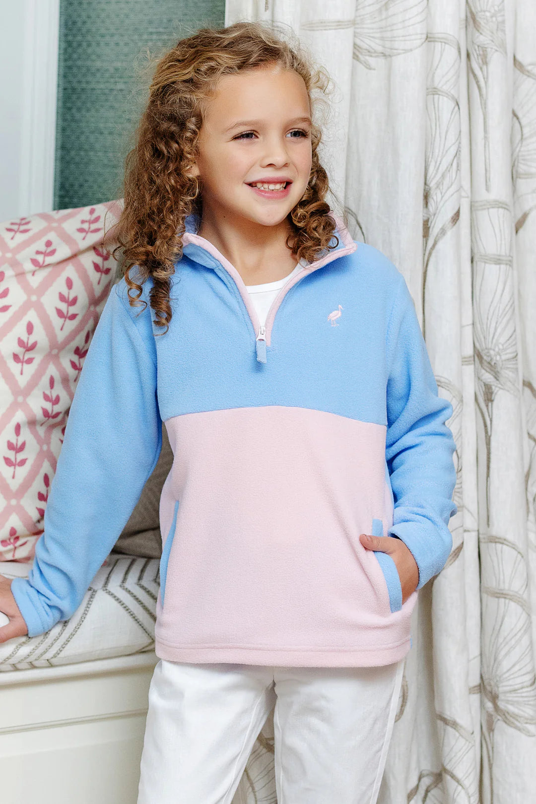 Hayword Half Zip- Fleece - Beale Street Blue/Palm Beach Pink