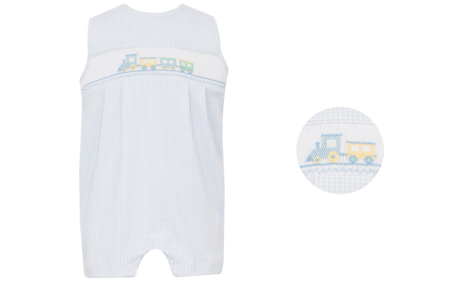 Train - Blue Gingham Knit Jon Jon