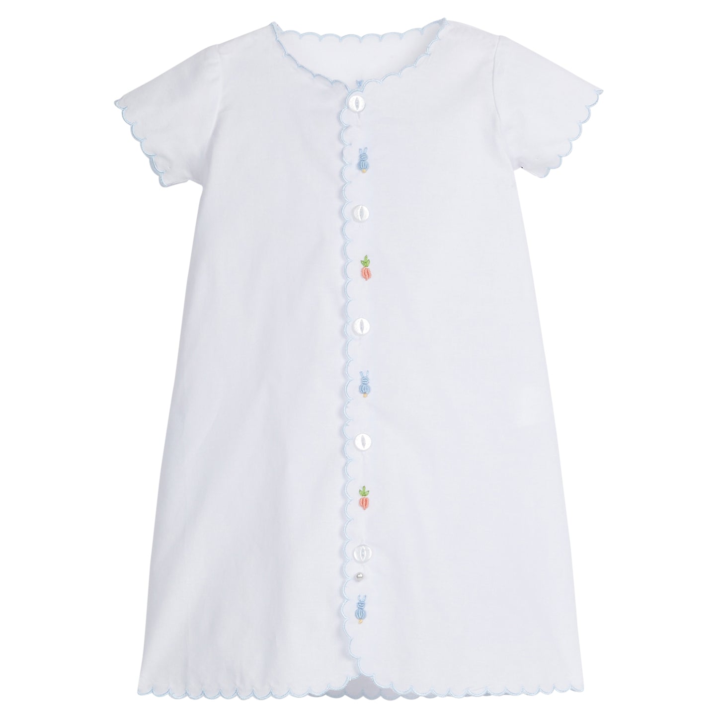 Hand Embroidered Blue Bunny Daygown