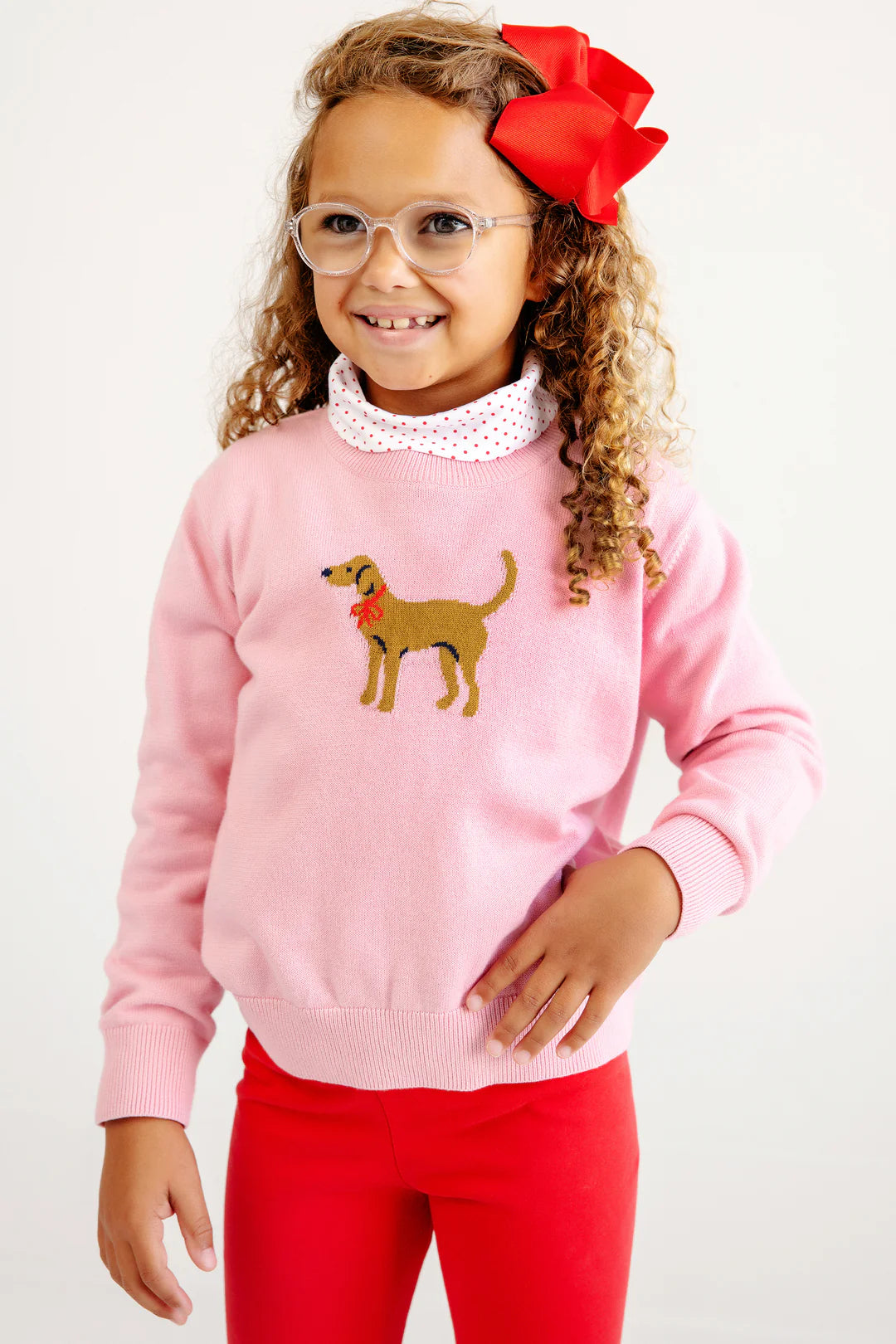 Isabelle's Intarsia Sweater - Pink Dog