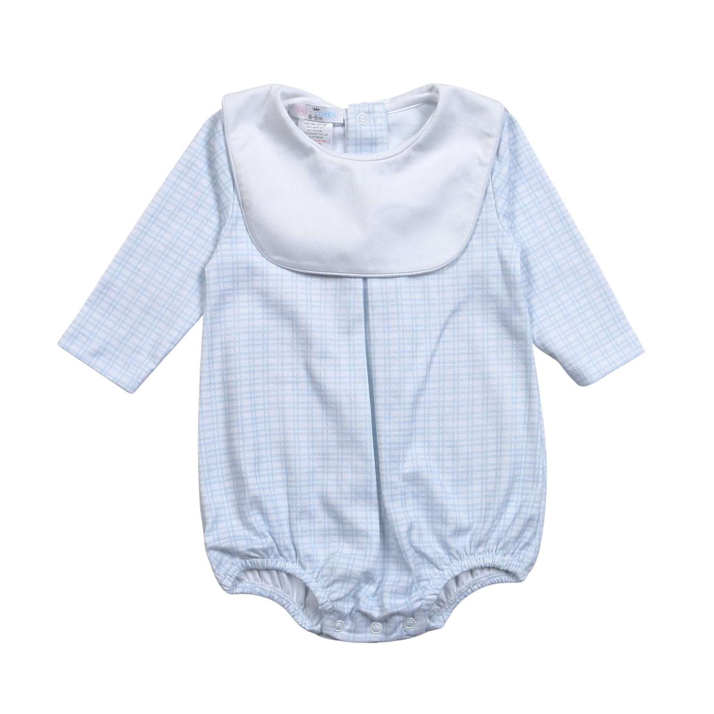 Blue Plaid Pima - Bib Collar