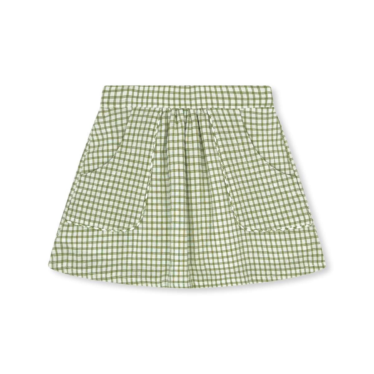 Isabella Skirt- Green Windowpane