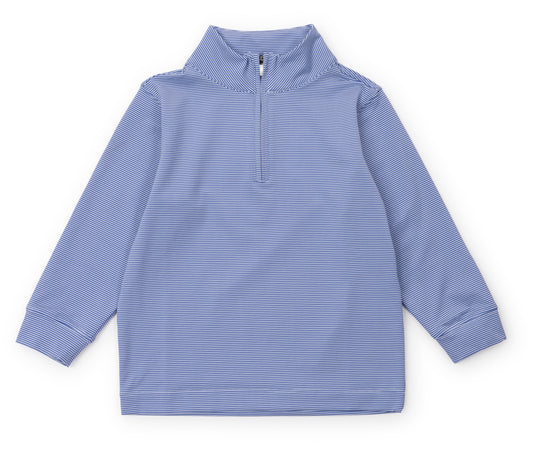 Sam Performance Pullover - Blue & White Stripes