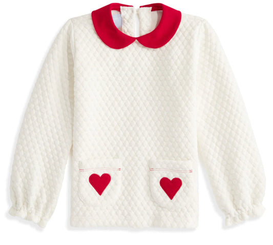 Ivory Red Hearts Pull Over