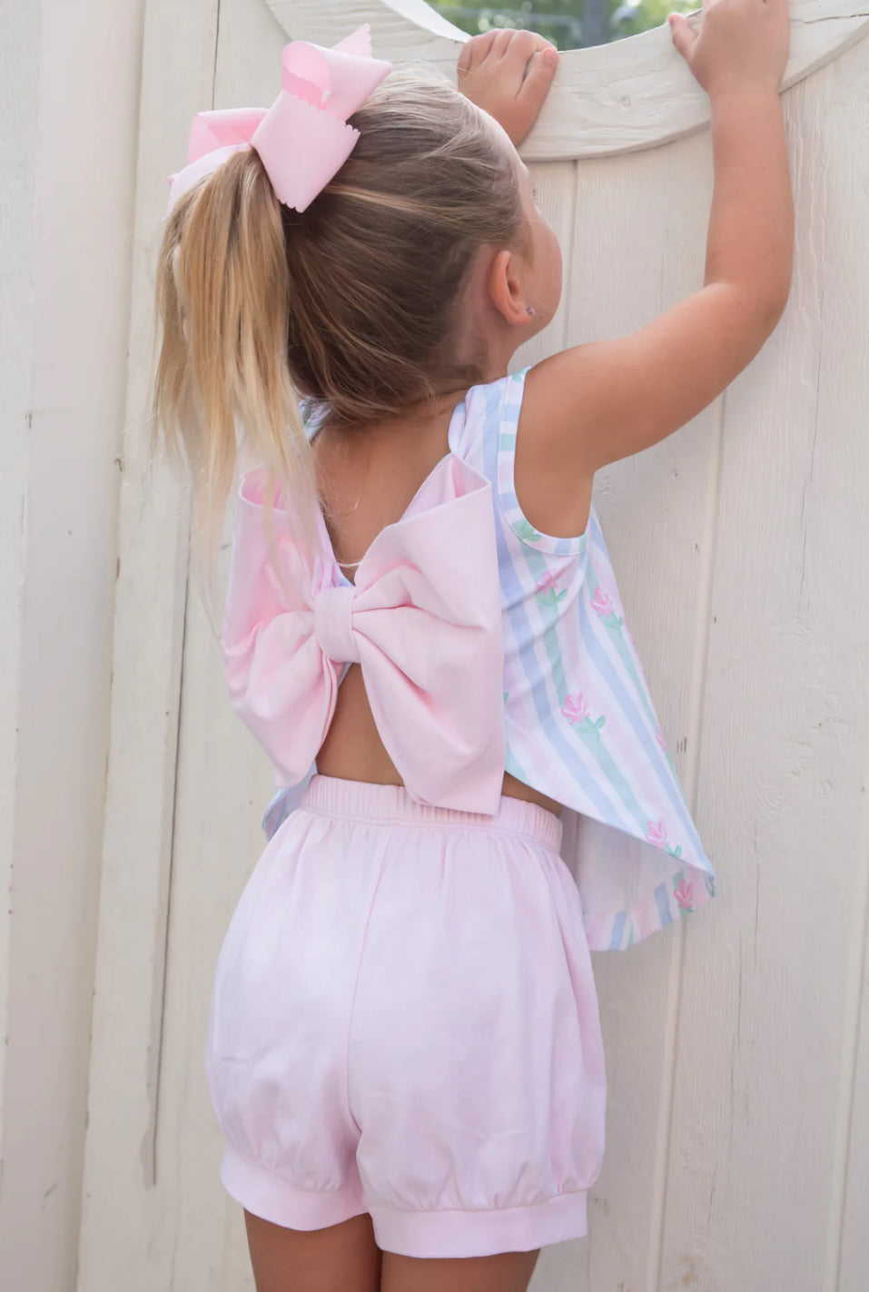 Lottie Bloomer Set Floral Pastel Stripe