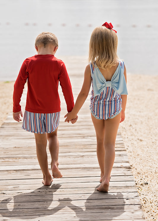 James Swim Shorts-Patriotic Stripes