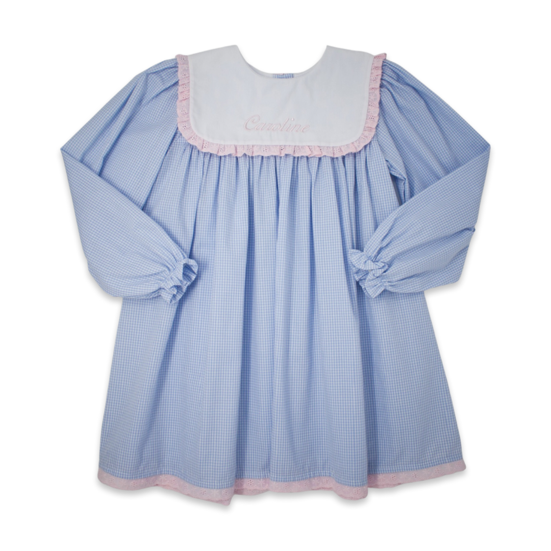 Hope Chest Dress LS - Blue Minigingham