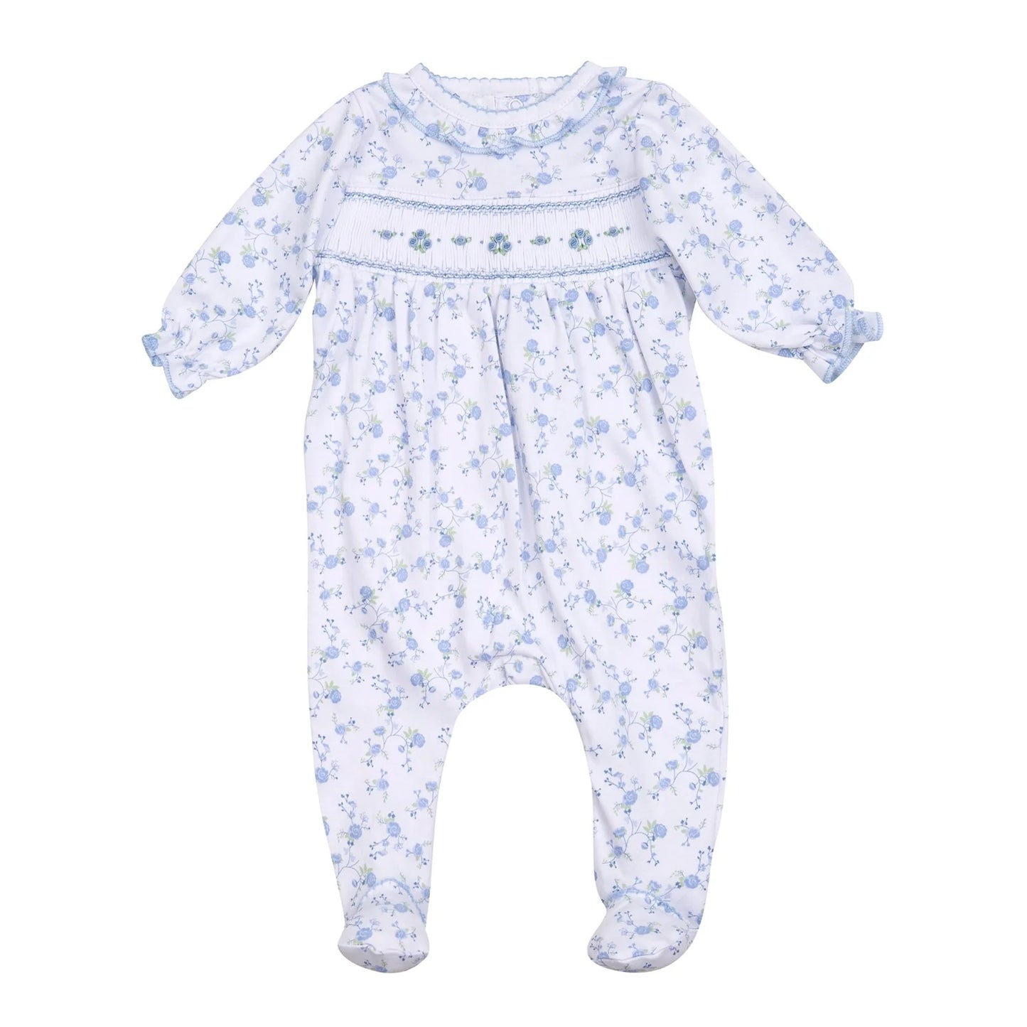 Skylar's Classics Sky Blue Smocked Footie