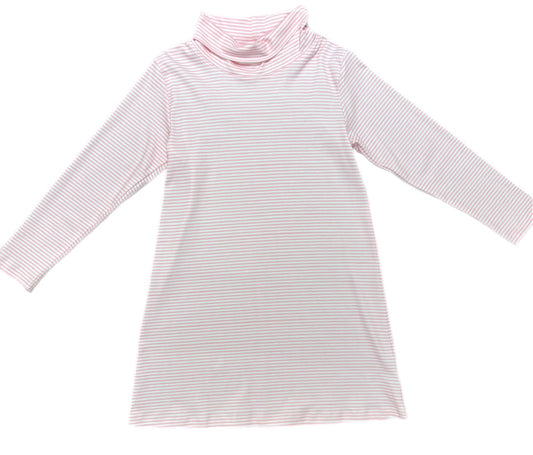 Turtleneck Dress - Pink Stripe