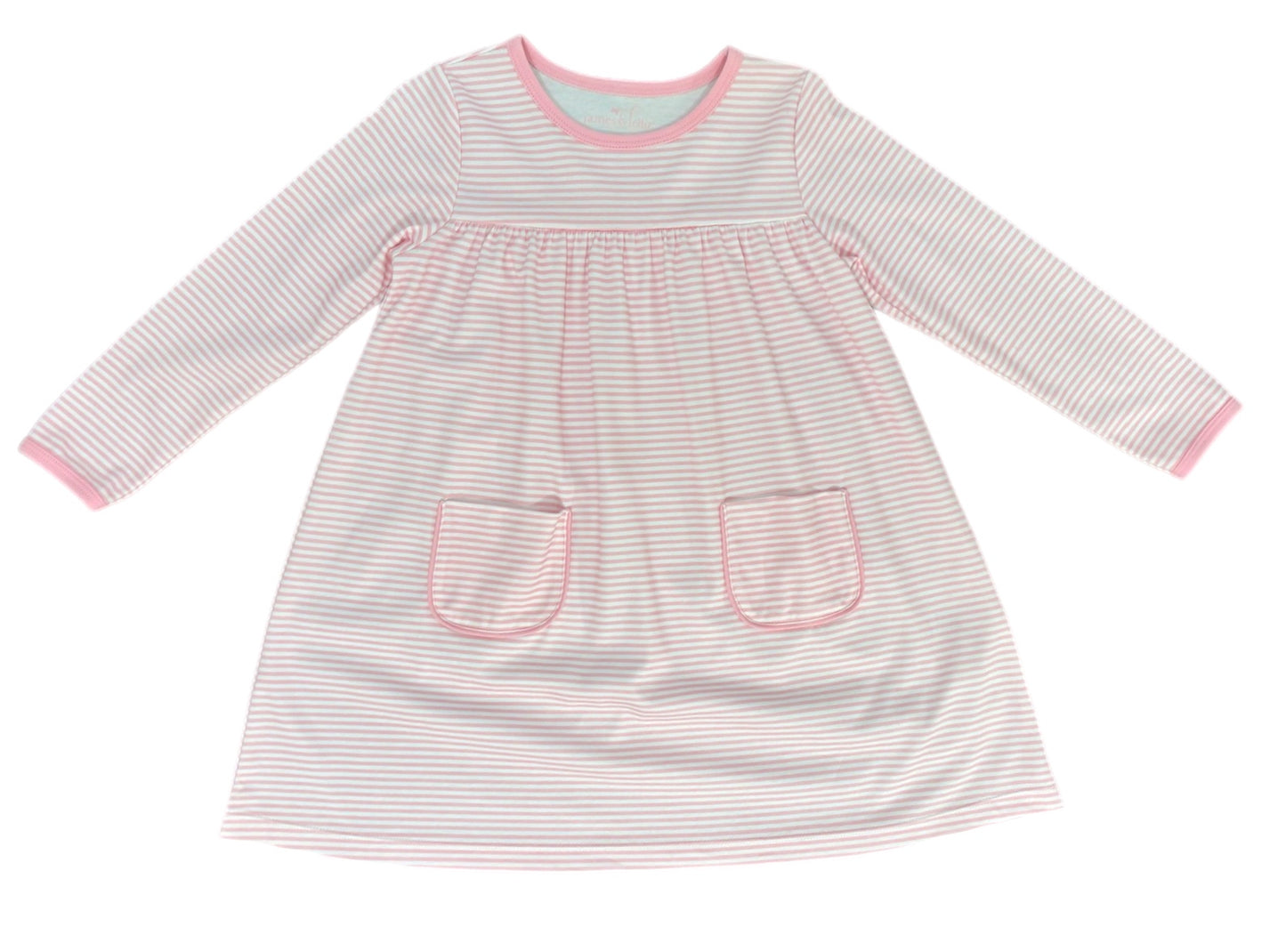 Knit Pocket Dress - Pink Stripe