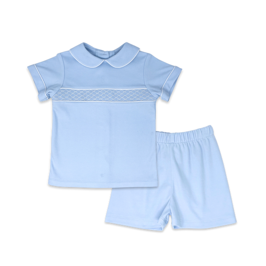 Liam Short Set - Blue Knit