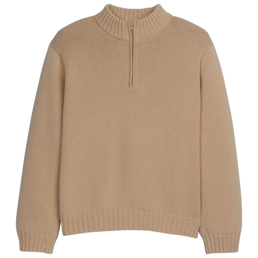 LE-Quarter Zip Sweater -Oatmeal