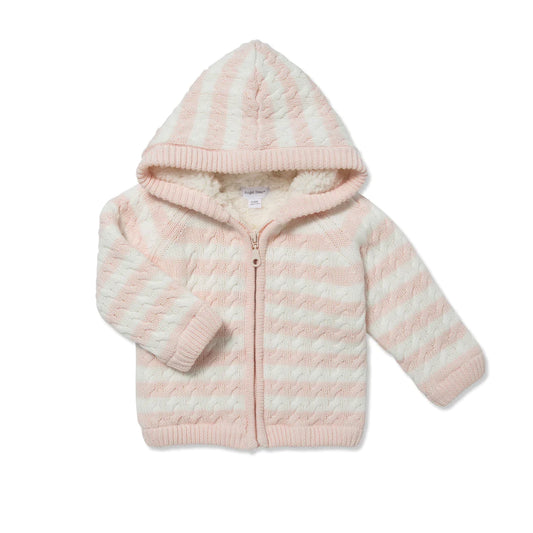 Sherpa Zip Hoodie - Pale Pink