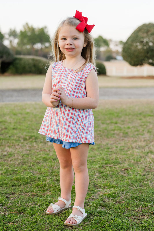 Kinley Knot Bloomer Set-Patriotic Knit