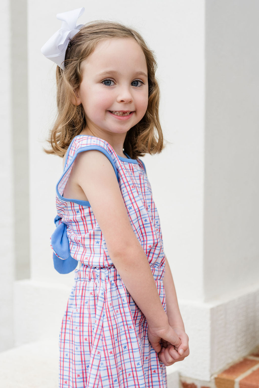 Kristin Knot Dress-Patriotic Knit