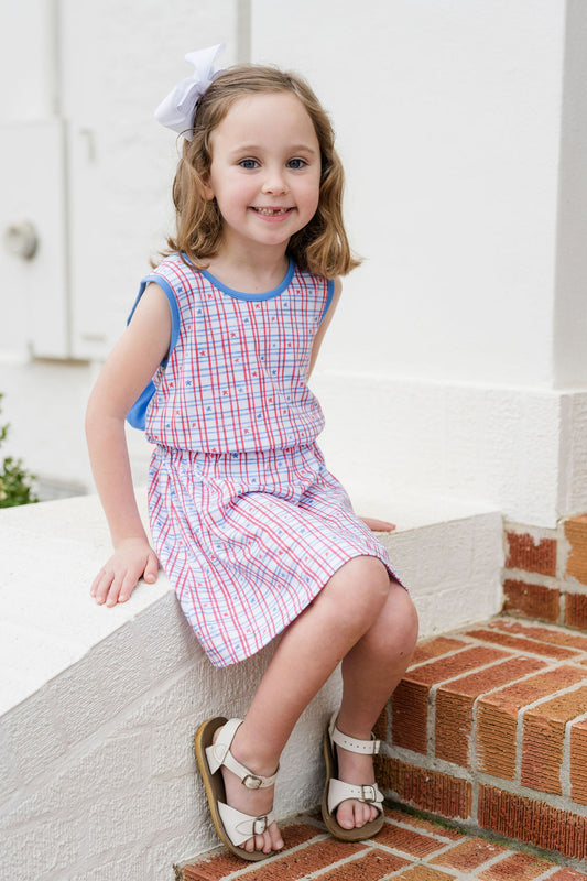 Kristin Knot Dress-Patriotic Knit