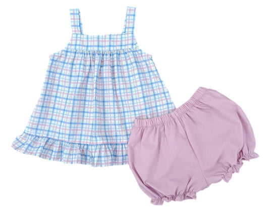 Maggie Bloomer Set- Pastel Plaid