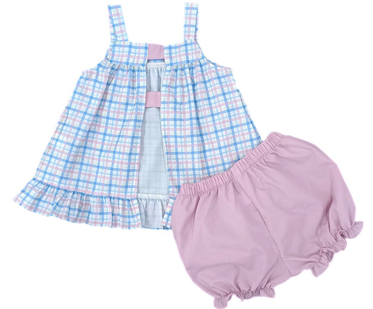 Maggie Bloomer Set- Pastel Plaid