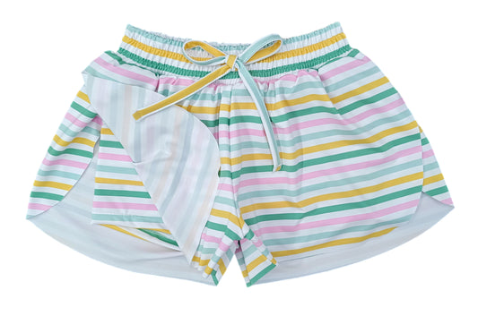 Butterfly Shorts- Multicolor Stripes