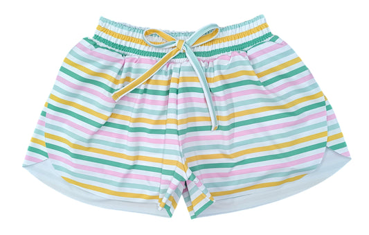 Butterfly Shorts- Multicolor Stripes