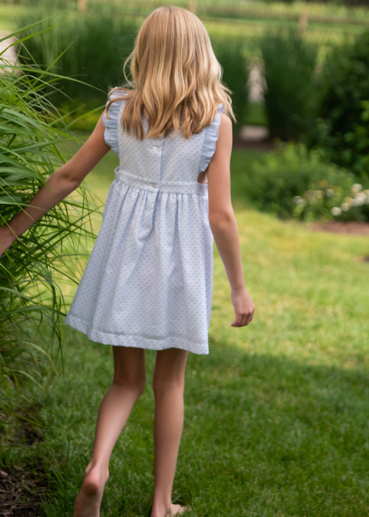 Margaret Dress-Blue Swiss Dot