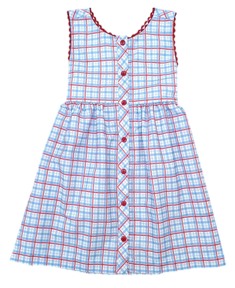 Sammy Dress-Patriotic Plaid