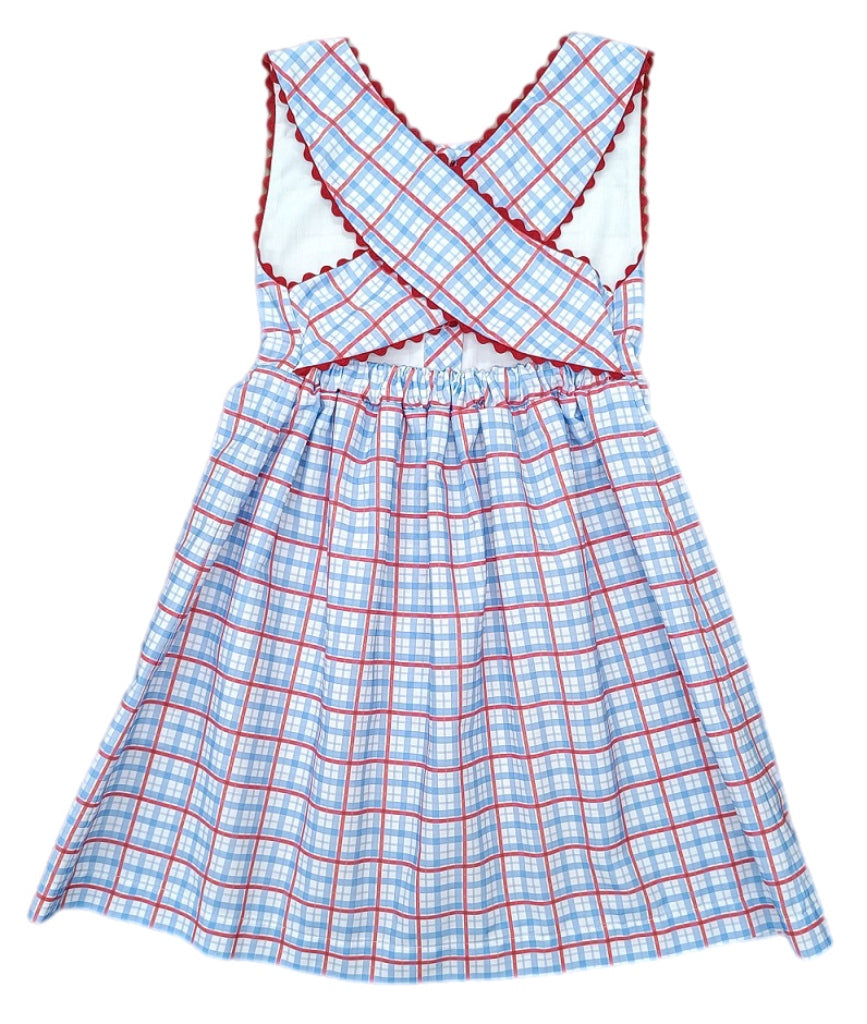 Sammy Dress-Patriotic Plaid