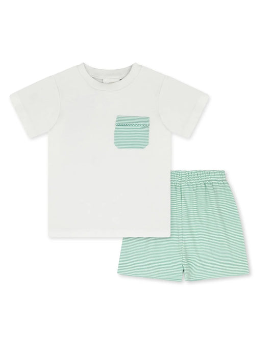 Charlie Short Set - Aqua Ministripe