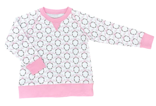 Sidney Sweatshirt-Pink Wreath Pima