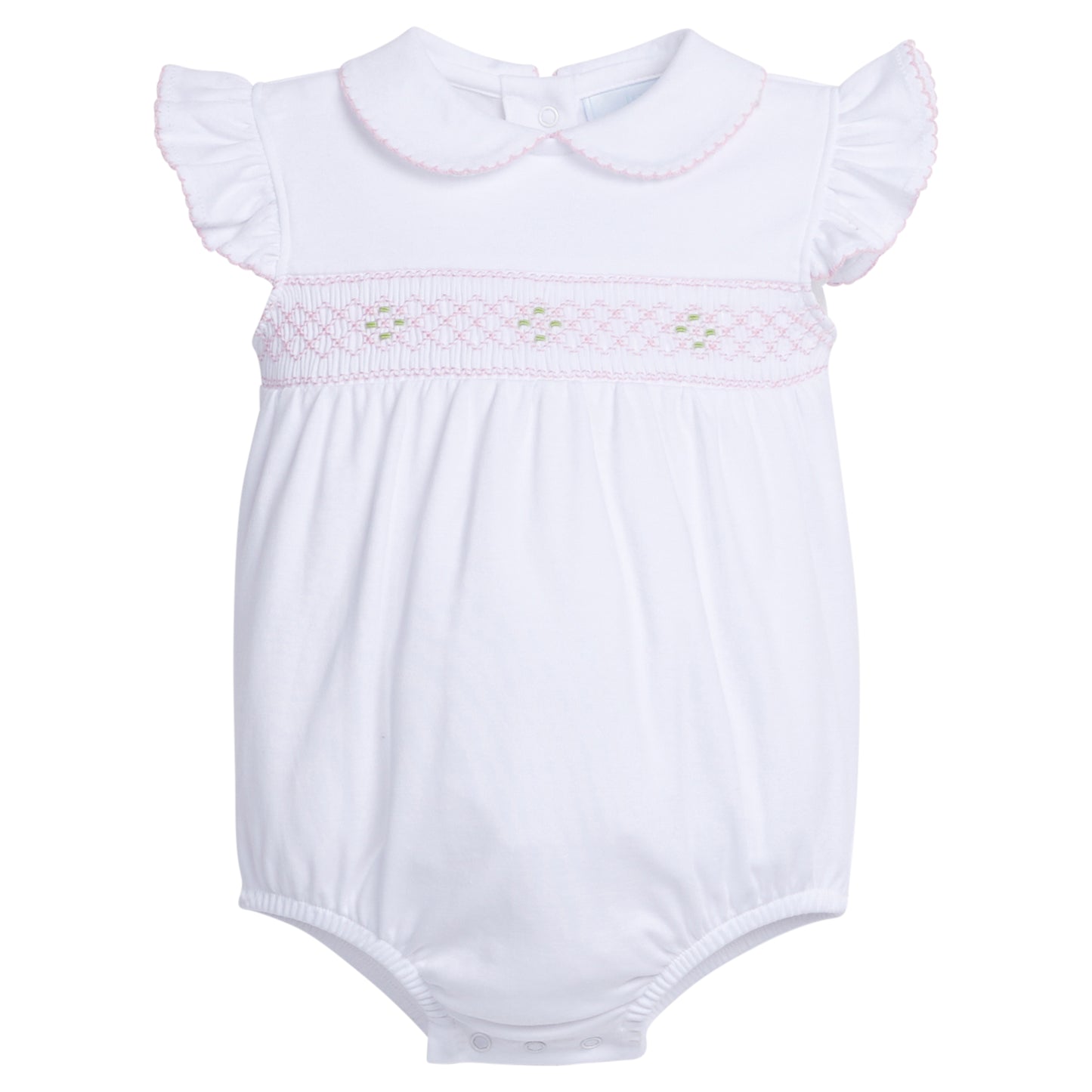 Smocked Angel Sleeve Bubble - Pink Geo