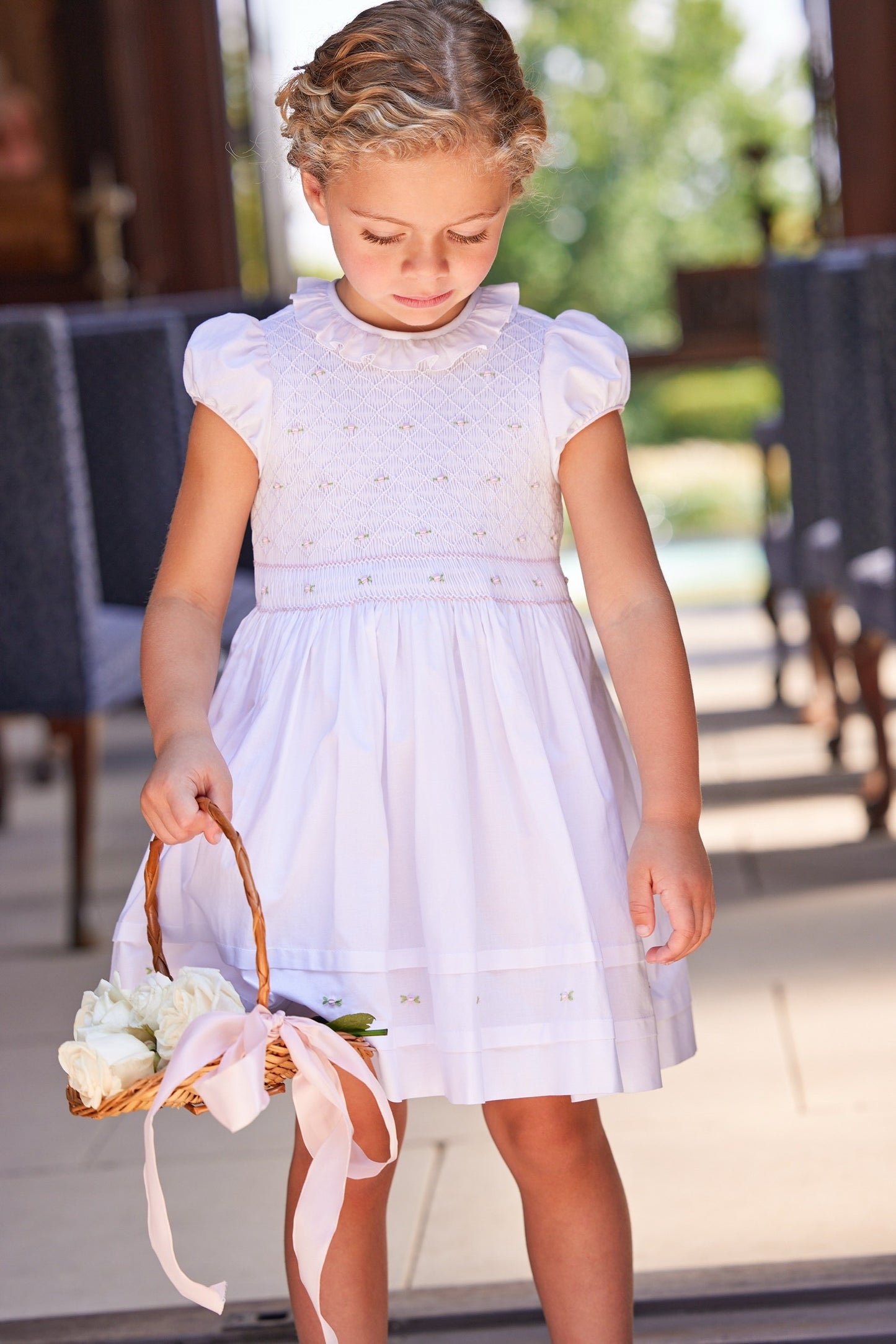 Smocked Clairborne Dress-Rosebuds