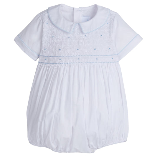 Smocked Theodore Bubble-Light blue