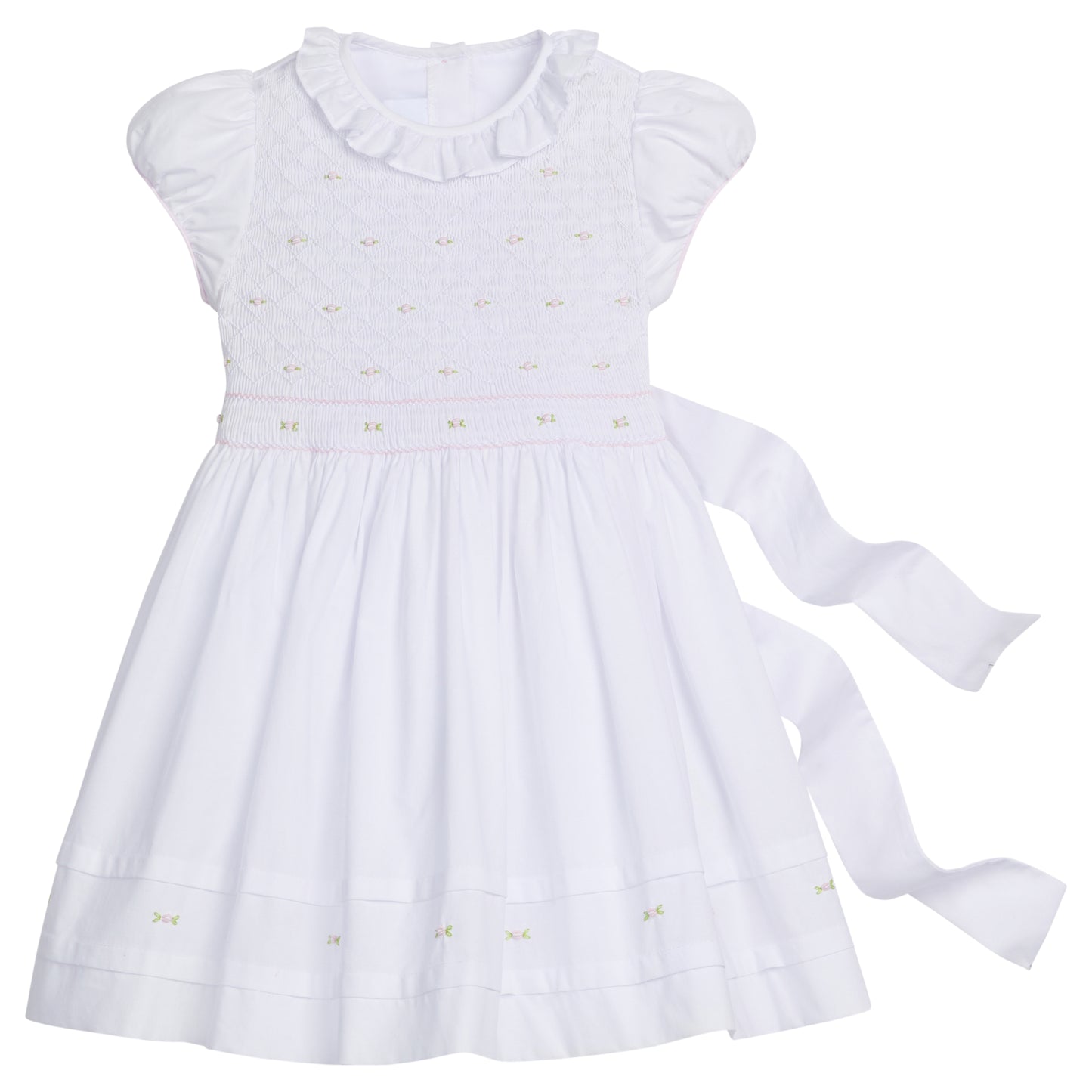 Smocked Clairborne Dress-Rosebuds