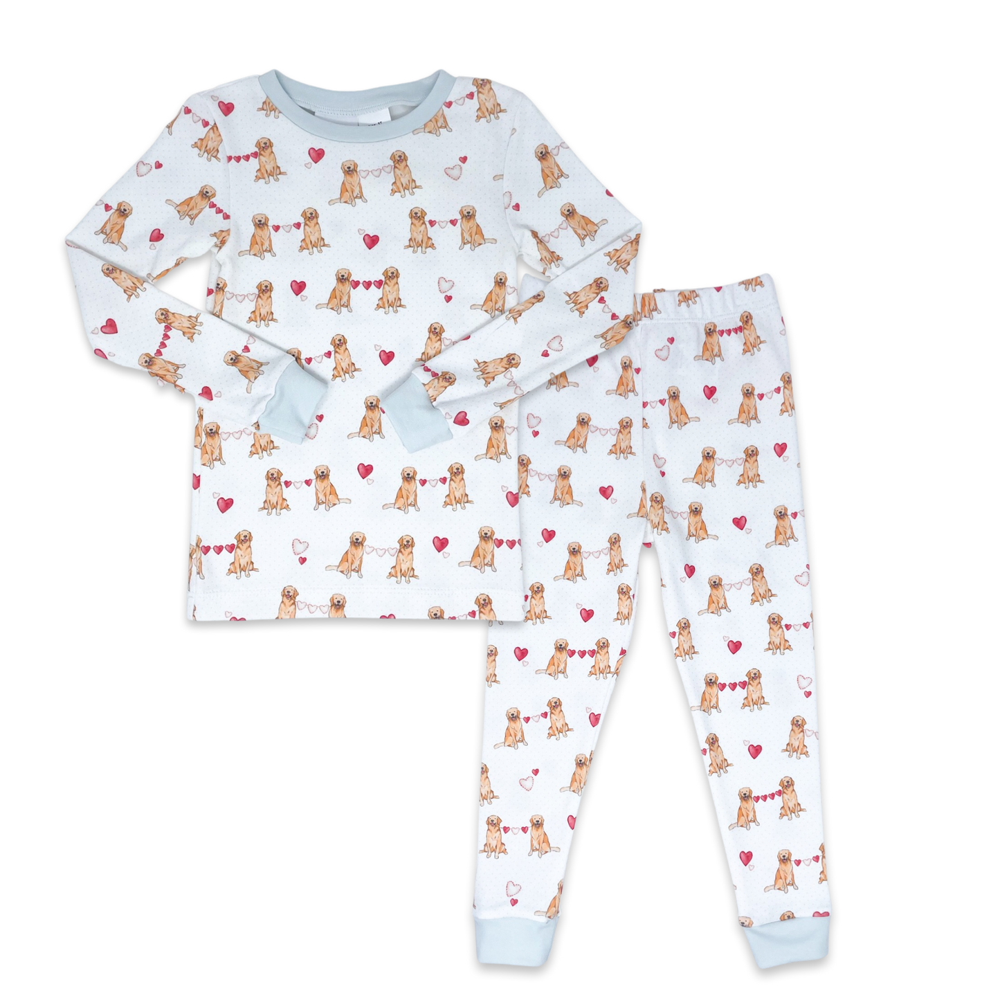 Sweet Pea Pj Set - Puppy Love - Blue