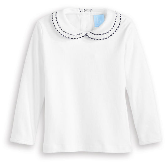 Vanessa Pima Blouse-White/Navy